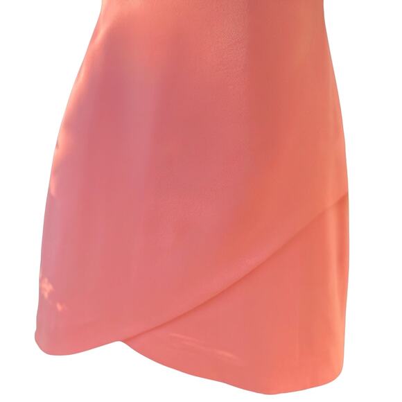 Alice & Olivia Classics Women’s Sz 2 Coral Pink Fitted Boss Bodycon Mini Dress - Picture 3 of 10